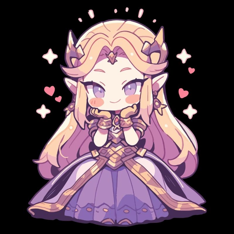 Princesse Chibi mignonne - Conception de conte de fées mignon