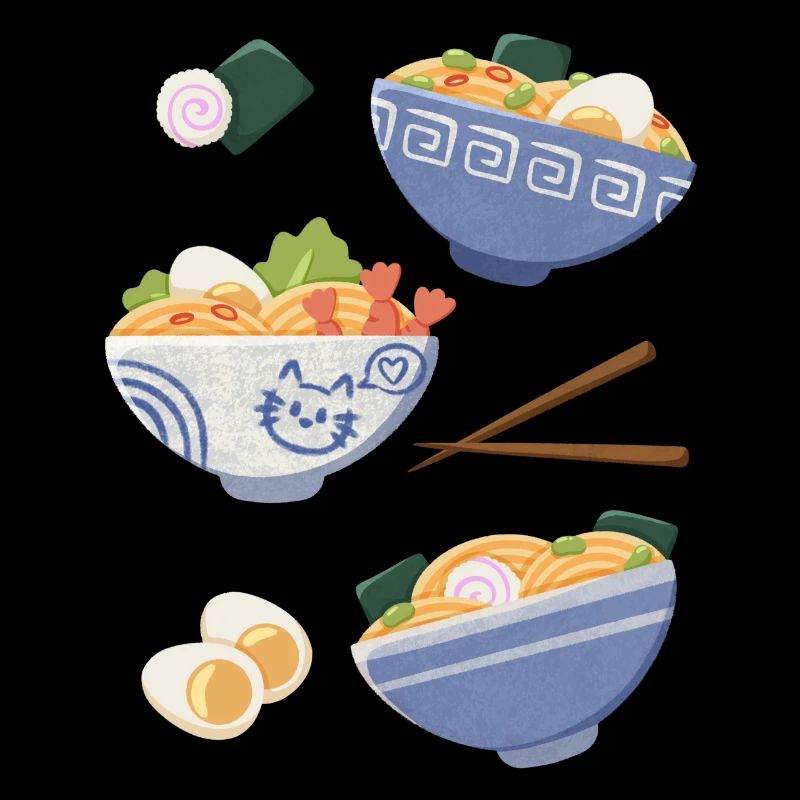 Ramen mit Katze Asiatisches Essen