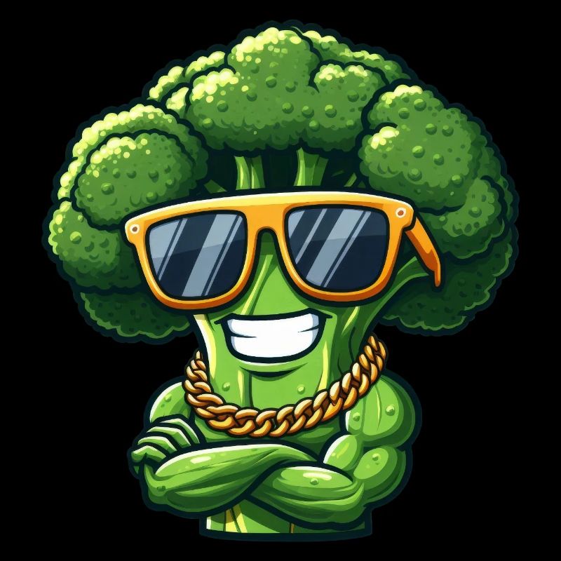 Cool Broccoli Sunglasses Gangster Vegetables