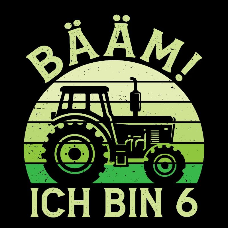 Ich bin 6 Jahre Drei Junge 6. Geburtstag Traktor