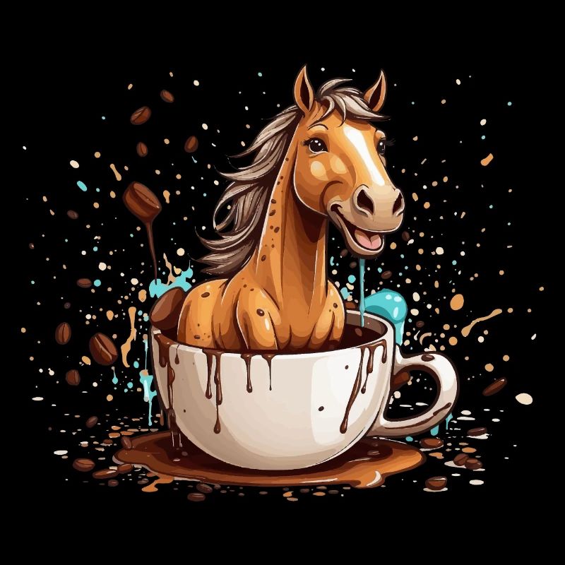 CAVALIER PONEY ÉQUITATION CAFÉ CHEVAL