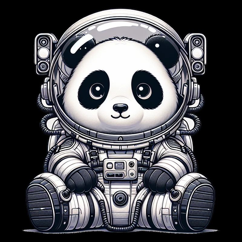 Astronaute panda mignon