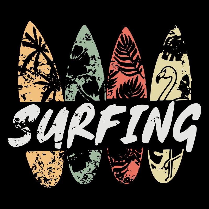 Surfing - Retro - Hawaii Tiki Surfer UsedLook 80s