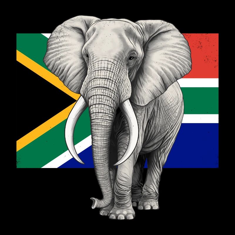Drapeau éléphant d’Afrique du Sud