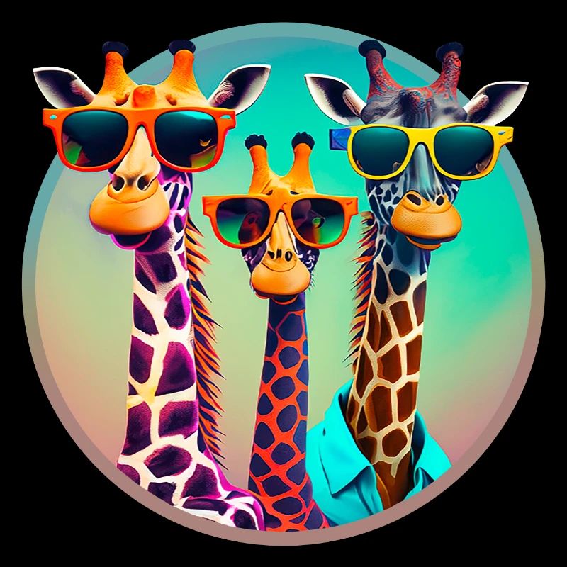 3 Cool giraffes with sunglasses