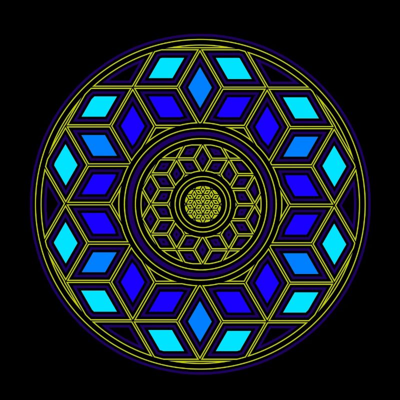 Goa Psy Dice Design Circle Yoga Pattern