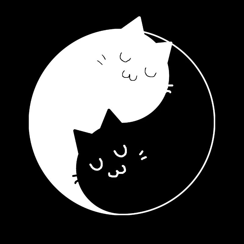 Chats Yin et Yang blanc