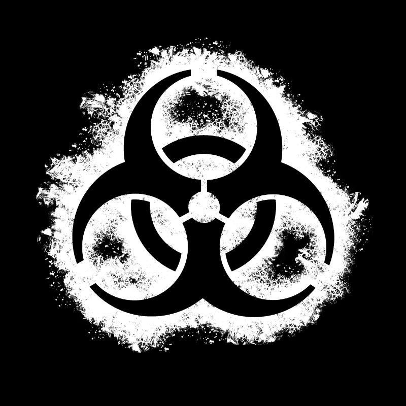 Bio hazard outline white