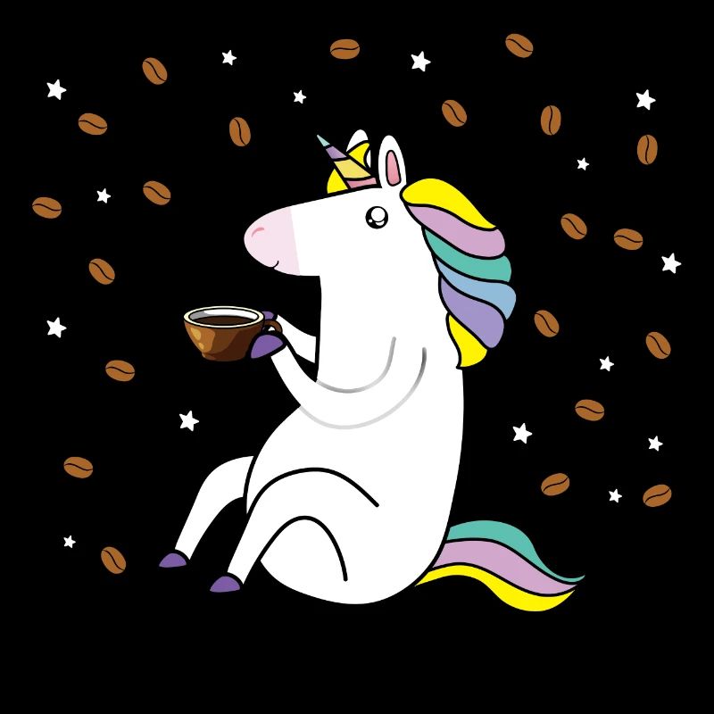 Unicorn enjoys his coffee.