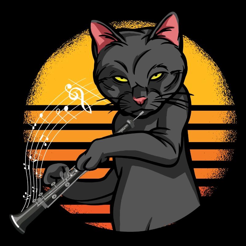 Cat Playing Flute