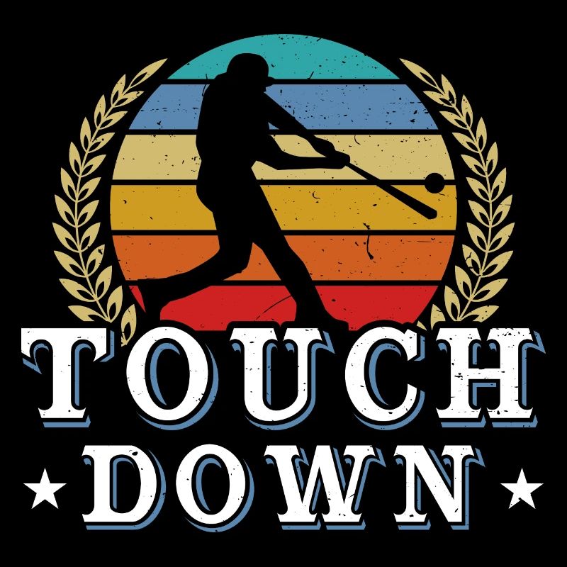 Vintage Retro Touchdown Baseball