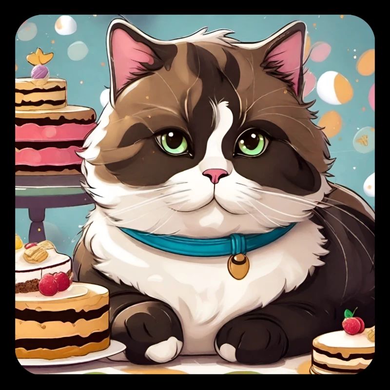 Fat cat with candy