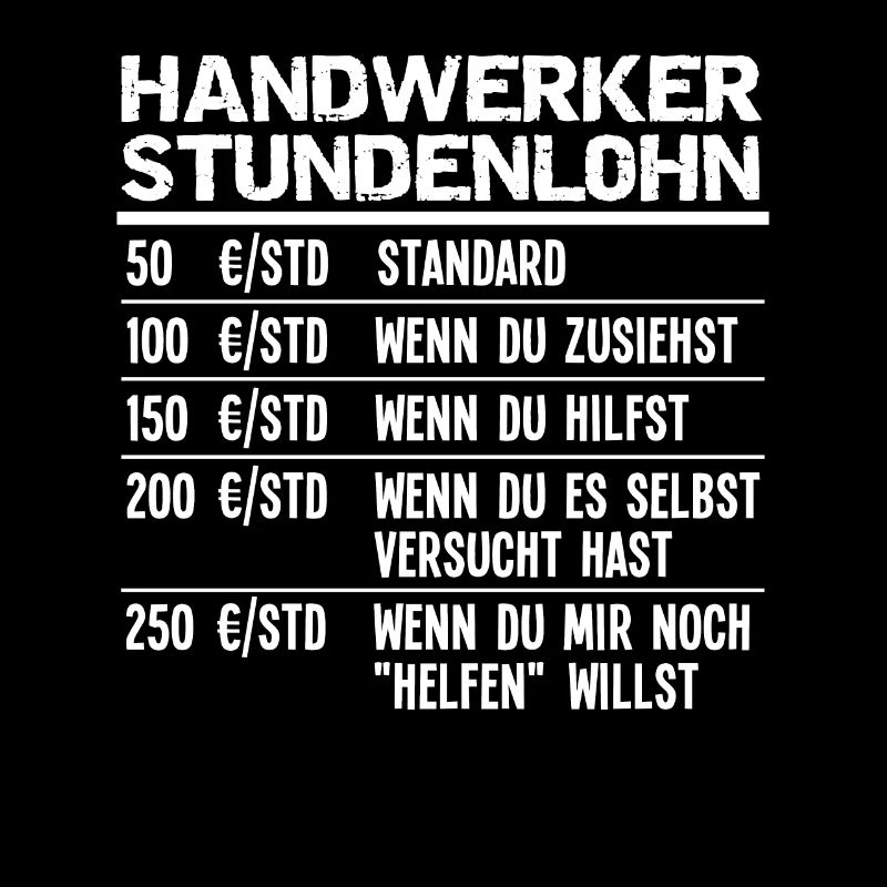 Handwerker Stundenlohn