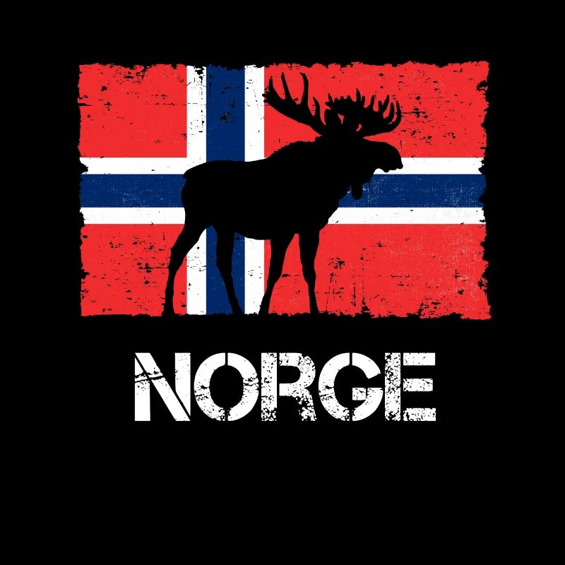 Norwegian flag moose Norway Norge