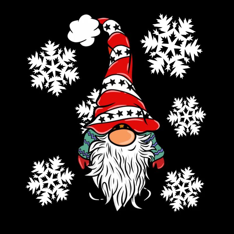 Wichtel mit Schneeflocken