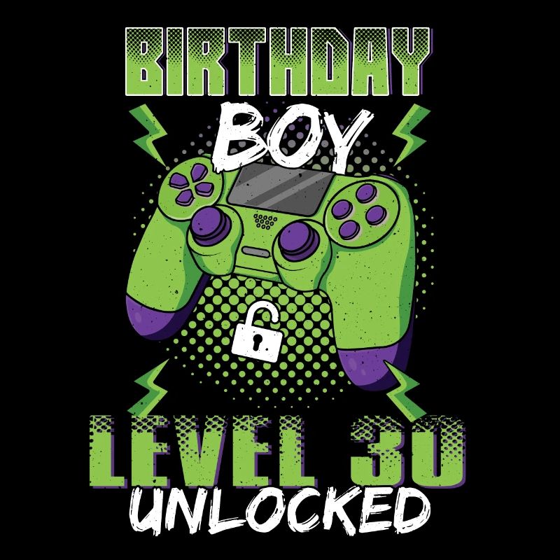 Gamer Boy Video Game Lover Age 30 Unlocked
