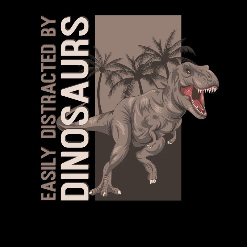 Facilement distrait par les dinosaures drôles de T-Rex