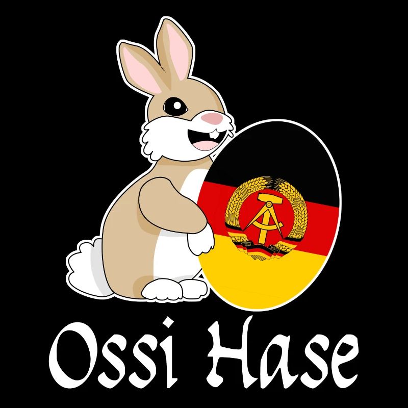 Lapin Ossi avec œuf de Pâques d’Allemagne de l’Est