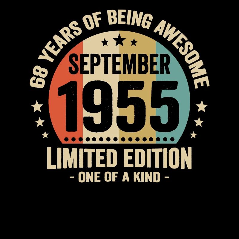 September 1955 68 Years Anniversary Vintage Gift
