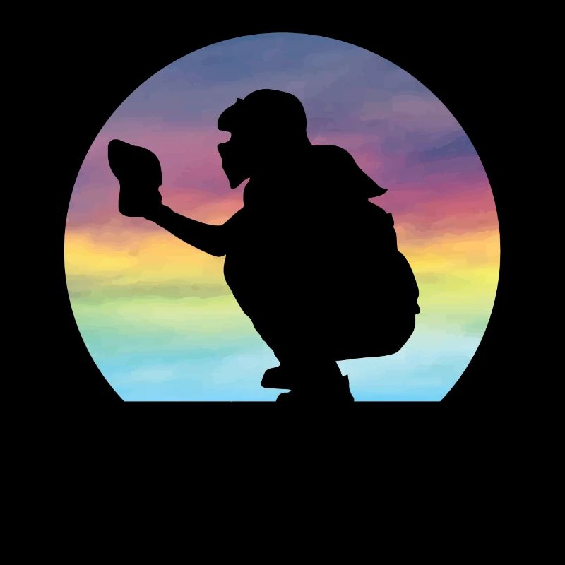 Damen Softball Catcher Silhouette Mädchen