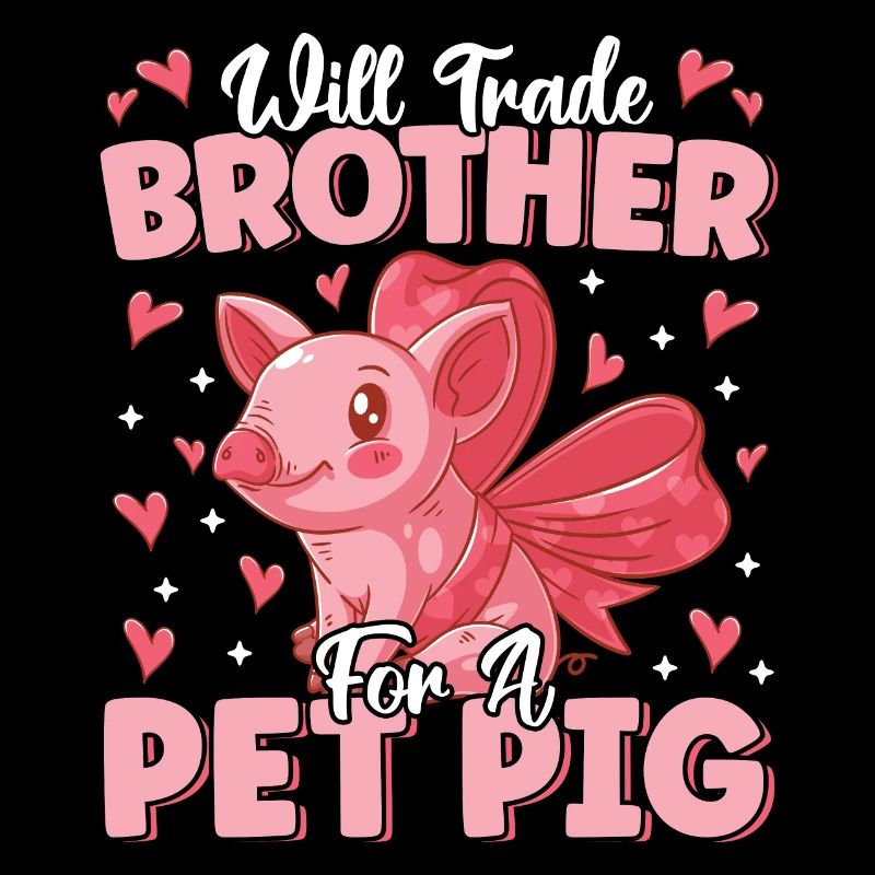 Échangera son frère contre un cochon de compagnie mignon fermier drôle