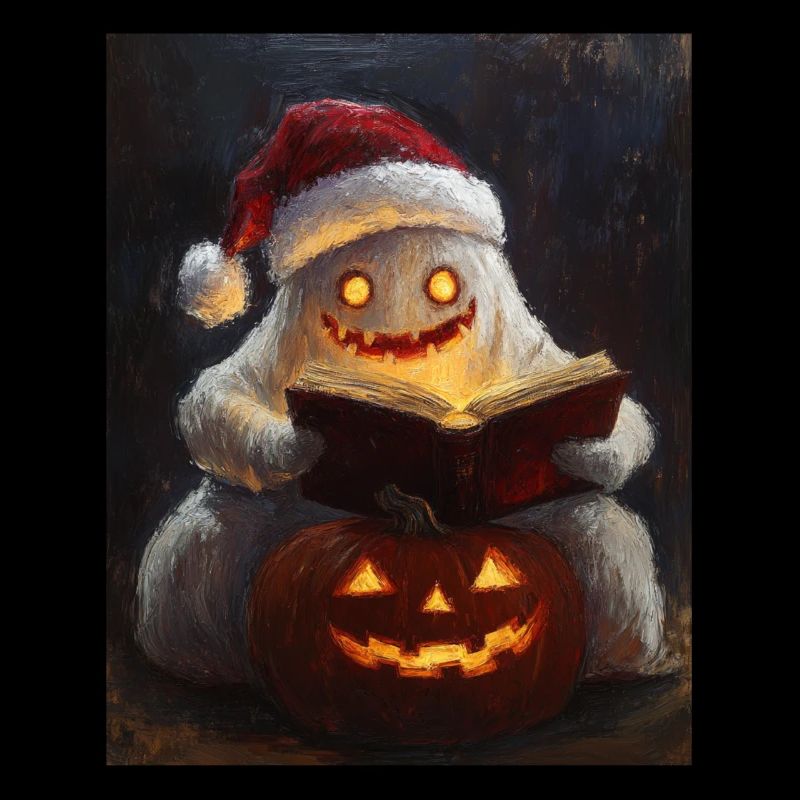 Halloween Gift Ghost with Christmas Hat Decoration