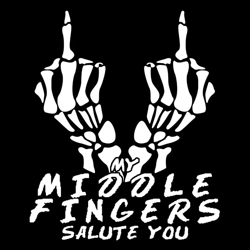 Misanthropic skeleton middle finger