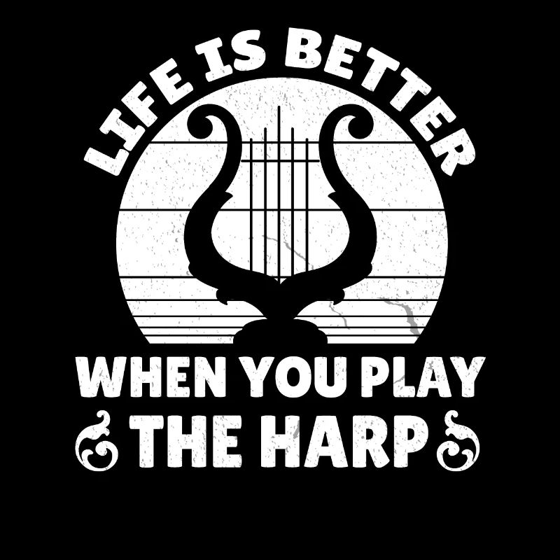 Play harp vintage harp player gift