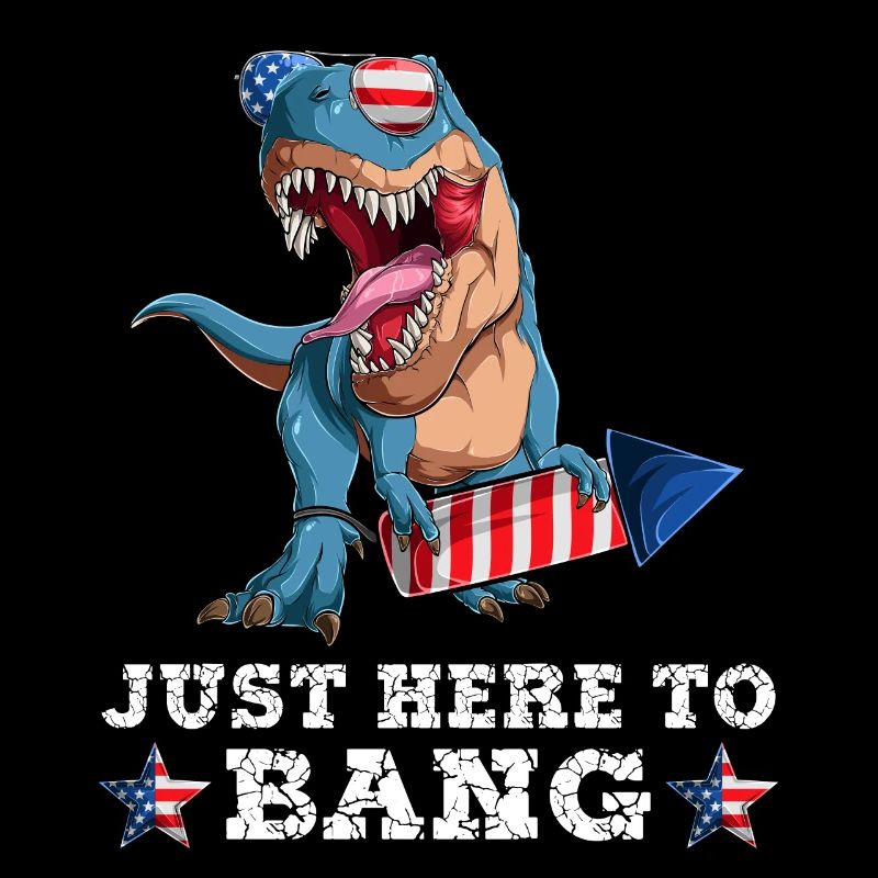 Trex 4 juillet Dinosaur Fireworks Drapeau américain