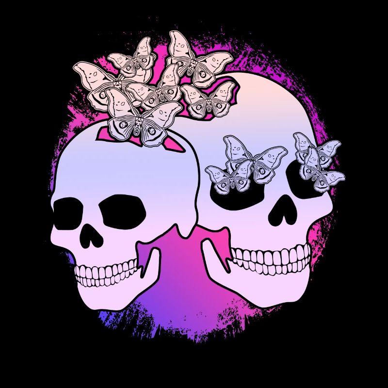 Papillon de nuit Skull Motten Motte occulte Goth