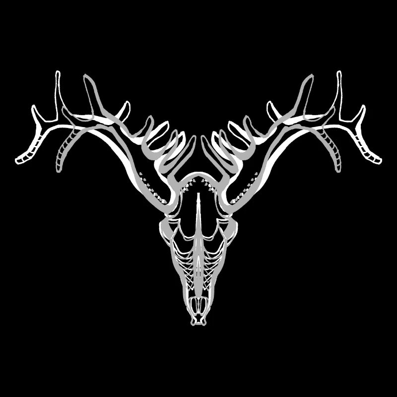 Hirschgeweih Schädel II