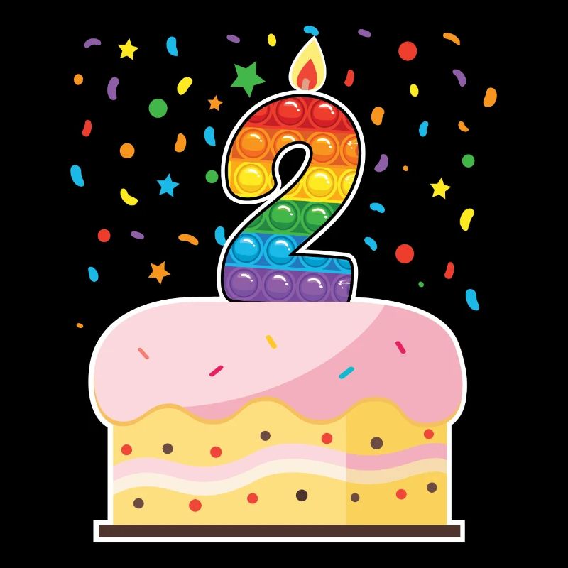Pop It 2ème anniversaire Gâteau Filles Garçons Fidget