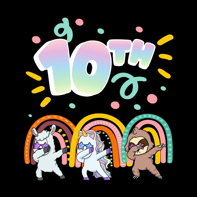 10. Geburtstag Dabbing Llama Einhorn Faultier |