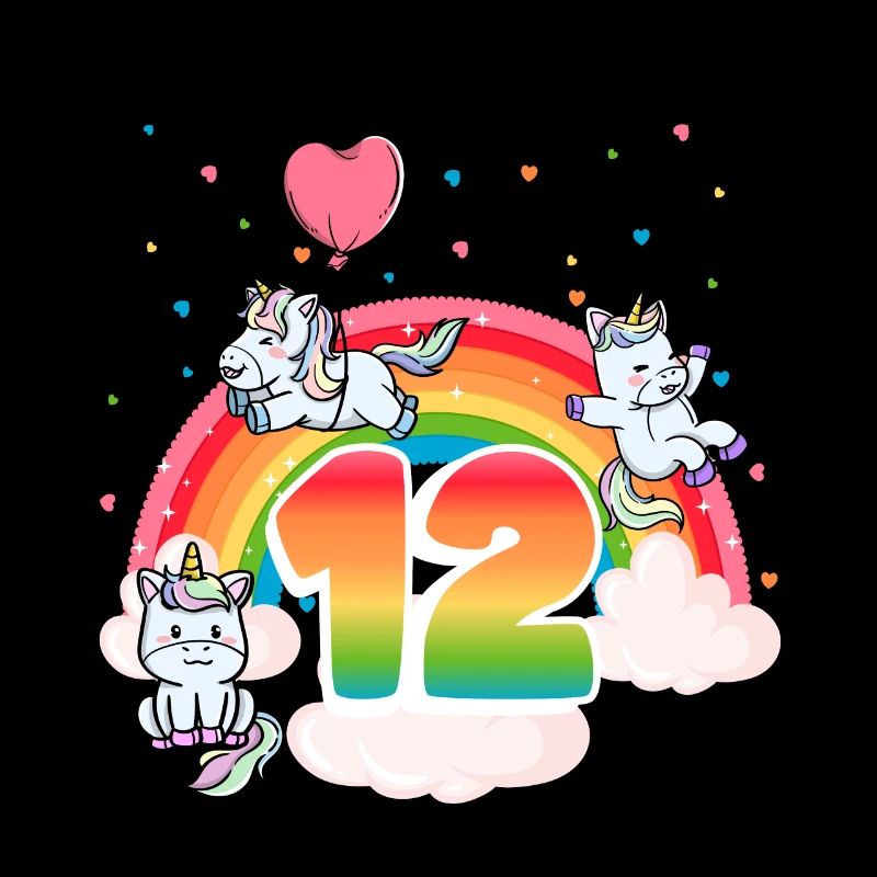 Thème Licorne arc-en-ciel du 12e anniversaire