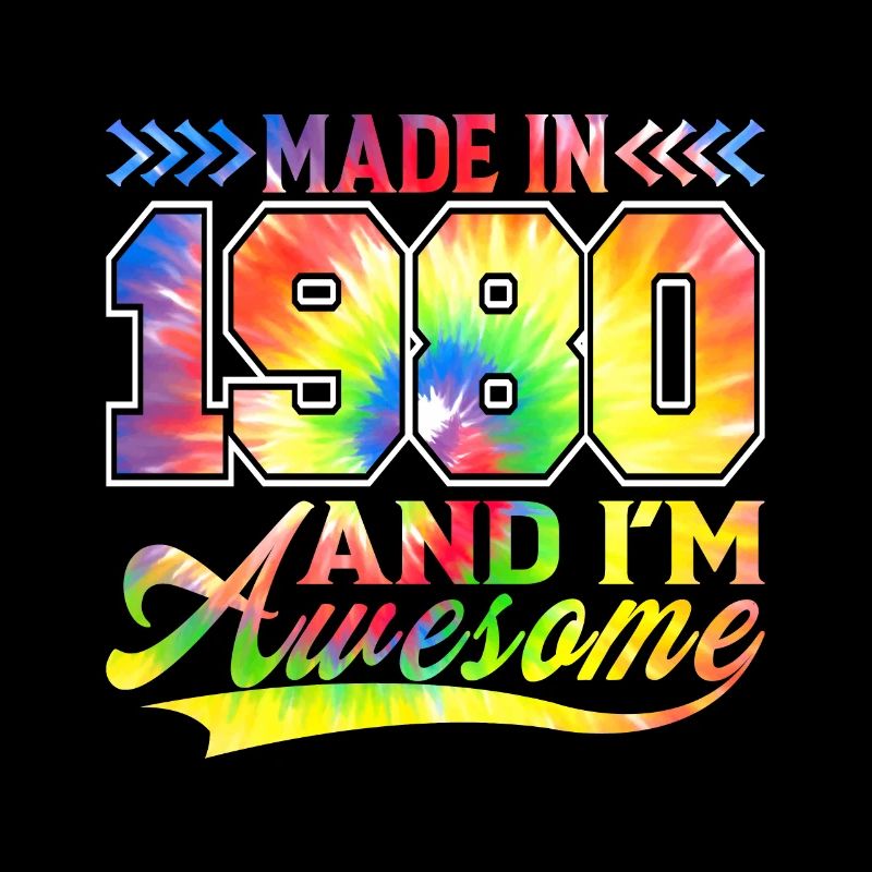 Made In 1980 Und Ich Bin Awesome Color Spectrum