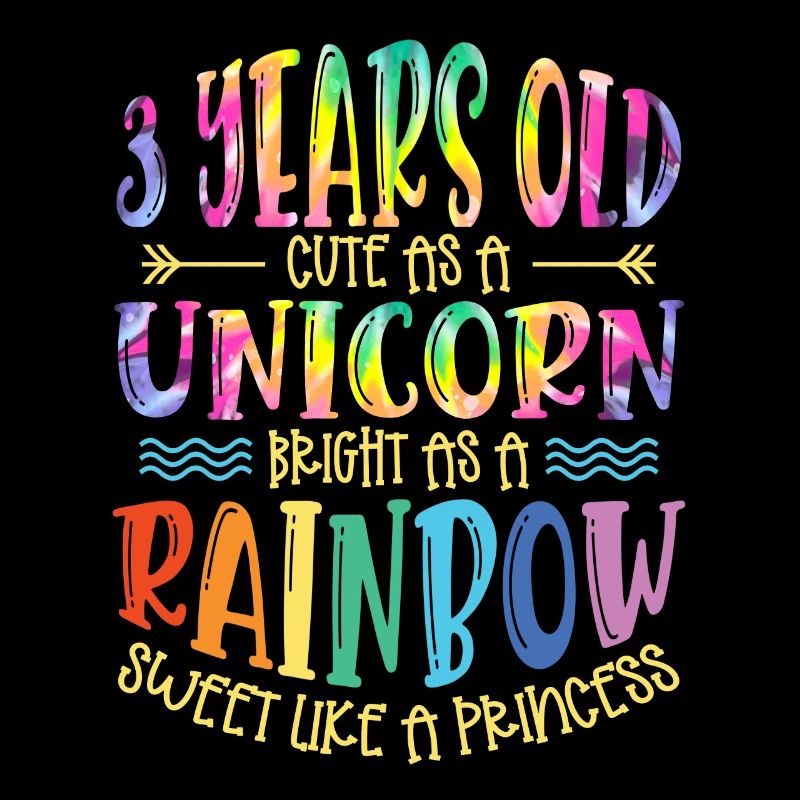 3 ans Mignon comme une licorne brillant comme un A
