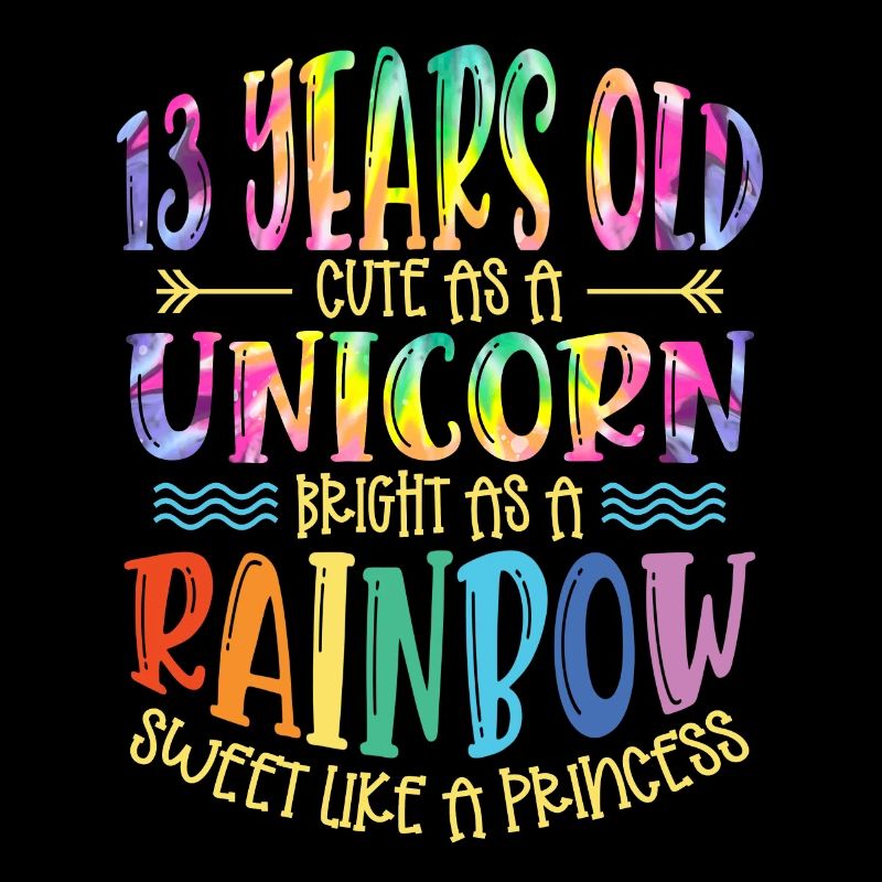 13 ans Mignon comme une licorne brillant comme