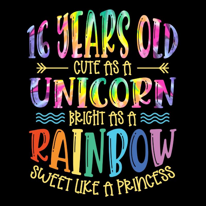 16 ans Mignon comme une licorne brillant comme