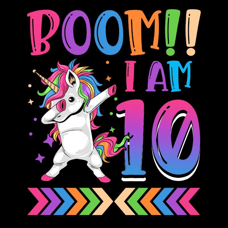 Boom!! Ich Bin 10, Buntes Lustiges Einhorn 10.