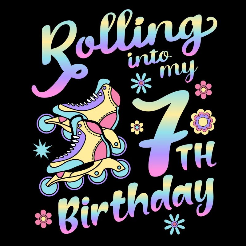 Rolling Into My 7th Birthday Roller Skater Inline