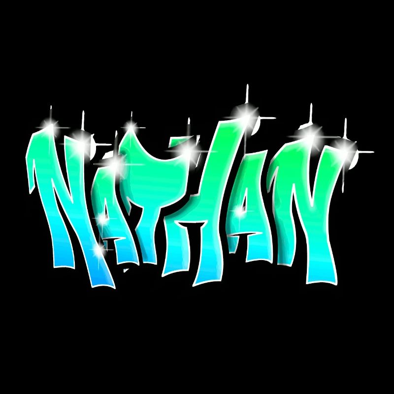 Graffiti Nathan Blue Green For Boy