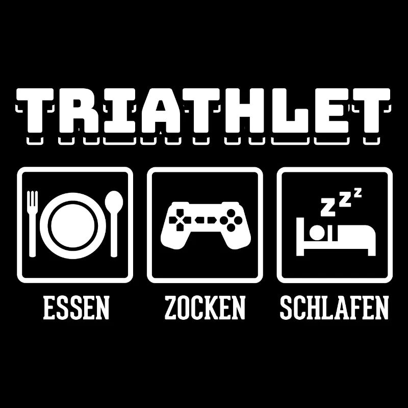 Triathlète, manger, jouer, dormir, nerd, gaming