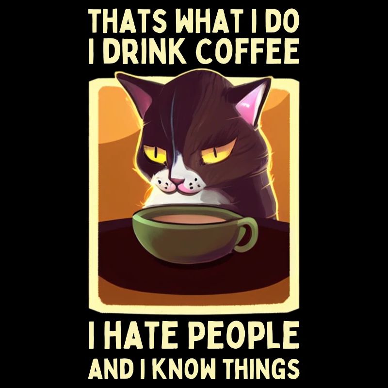 Kaffee Katze lustiger Spruch Müde Katze Kaffee