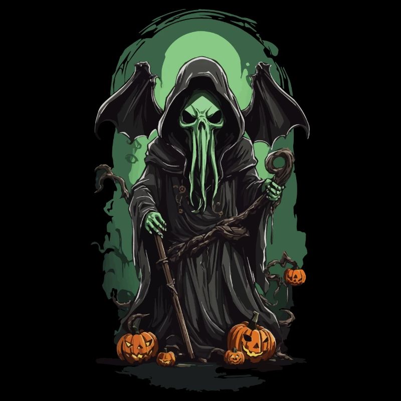 Grim Reaper Cthulhu Halloween Monster Design