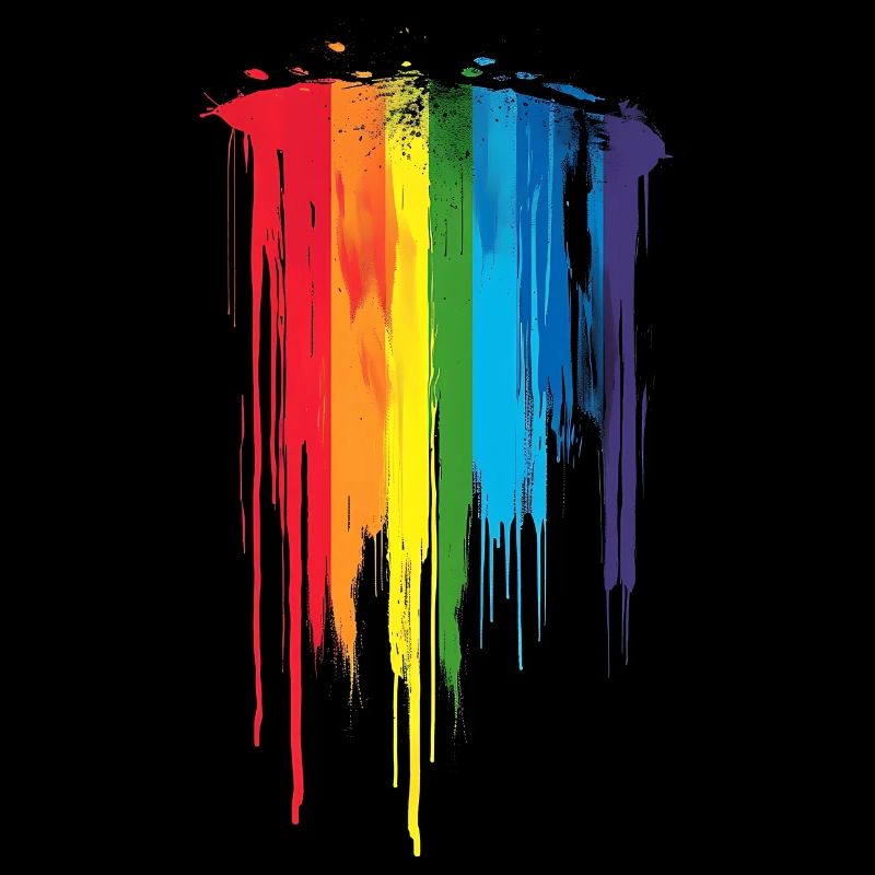 Dezentes und cooles Regenbogen-Design mit tropfender Pride-Flagge