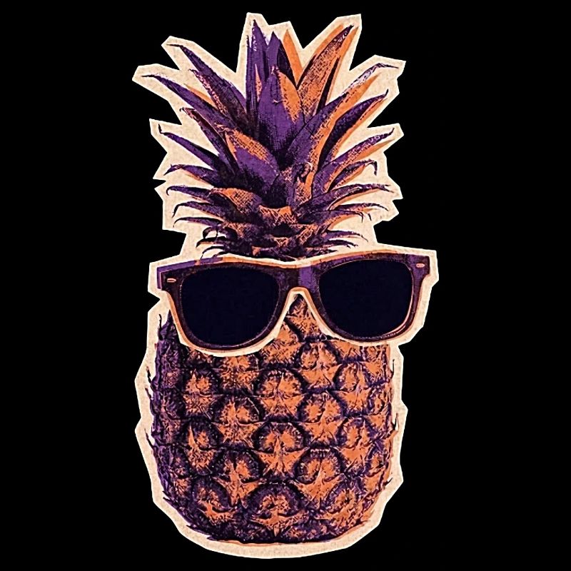 Cool pineapple with sunglasses