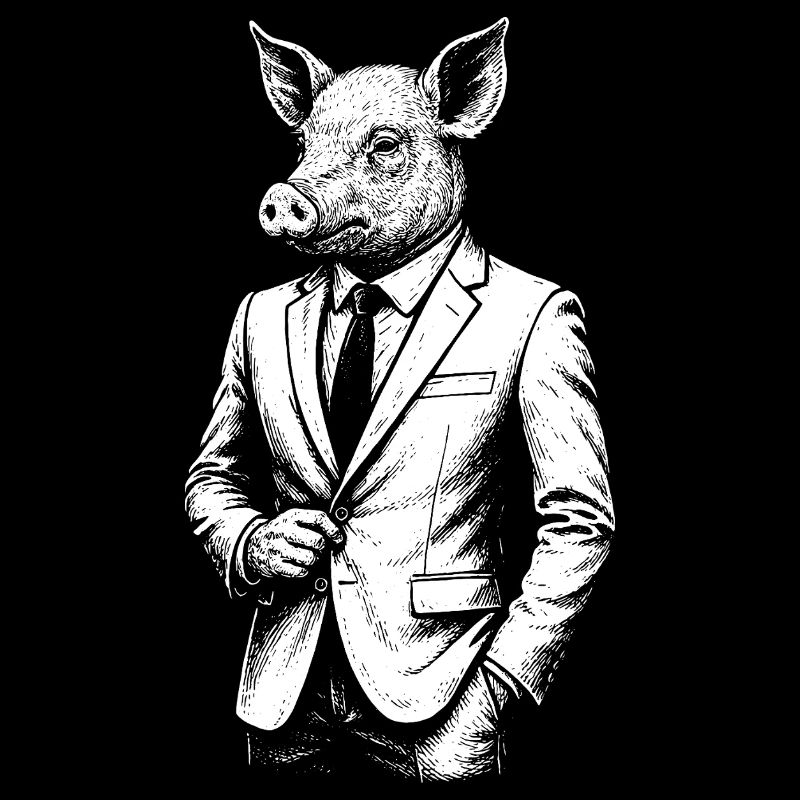 Dapper Pig in a Suit