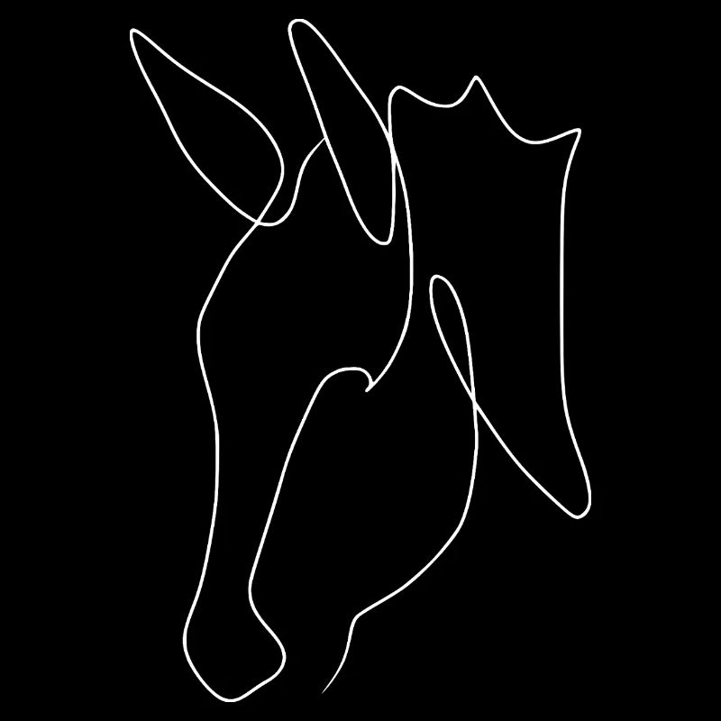 Minimal donkey head white