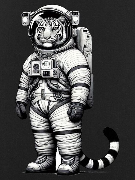 Cute Tiger Astronaut