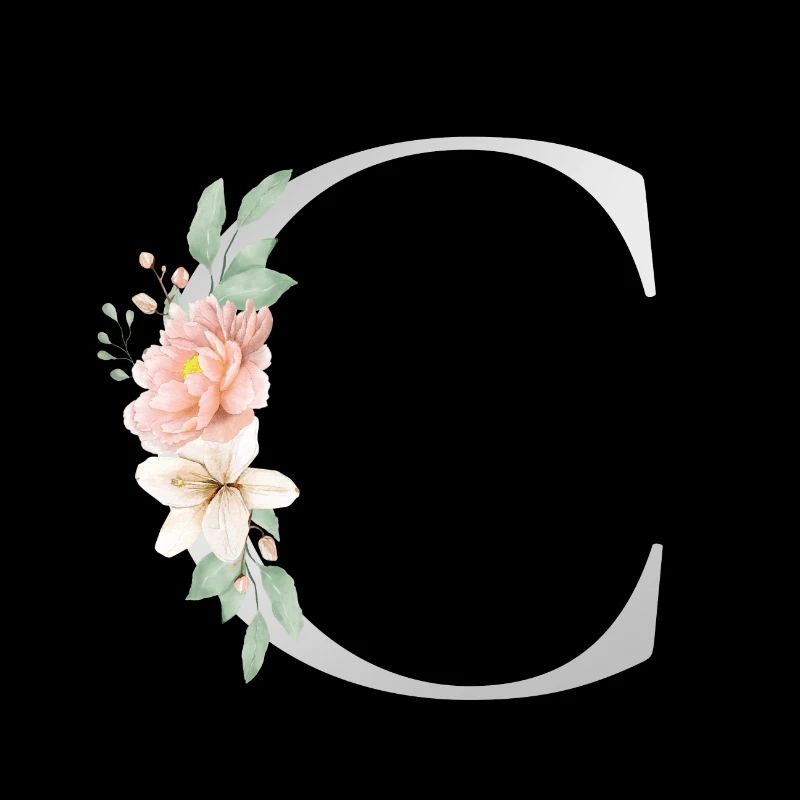 Customizable Monogram C Floral